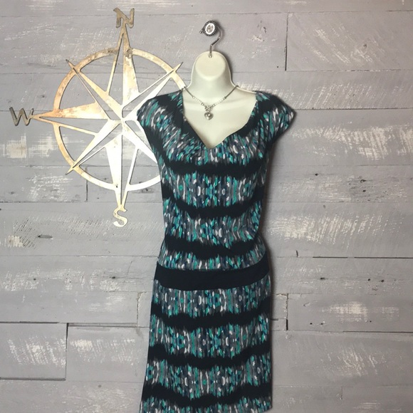 BCBG multicolored cowl neck dress - Picture 1 of 6